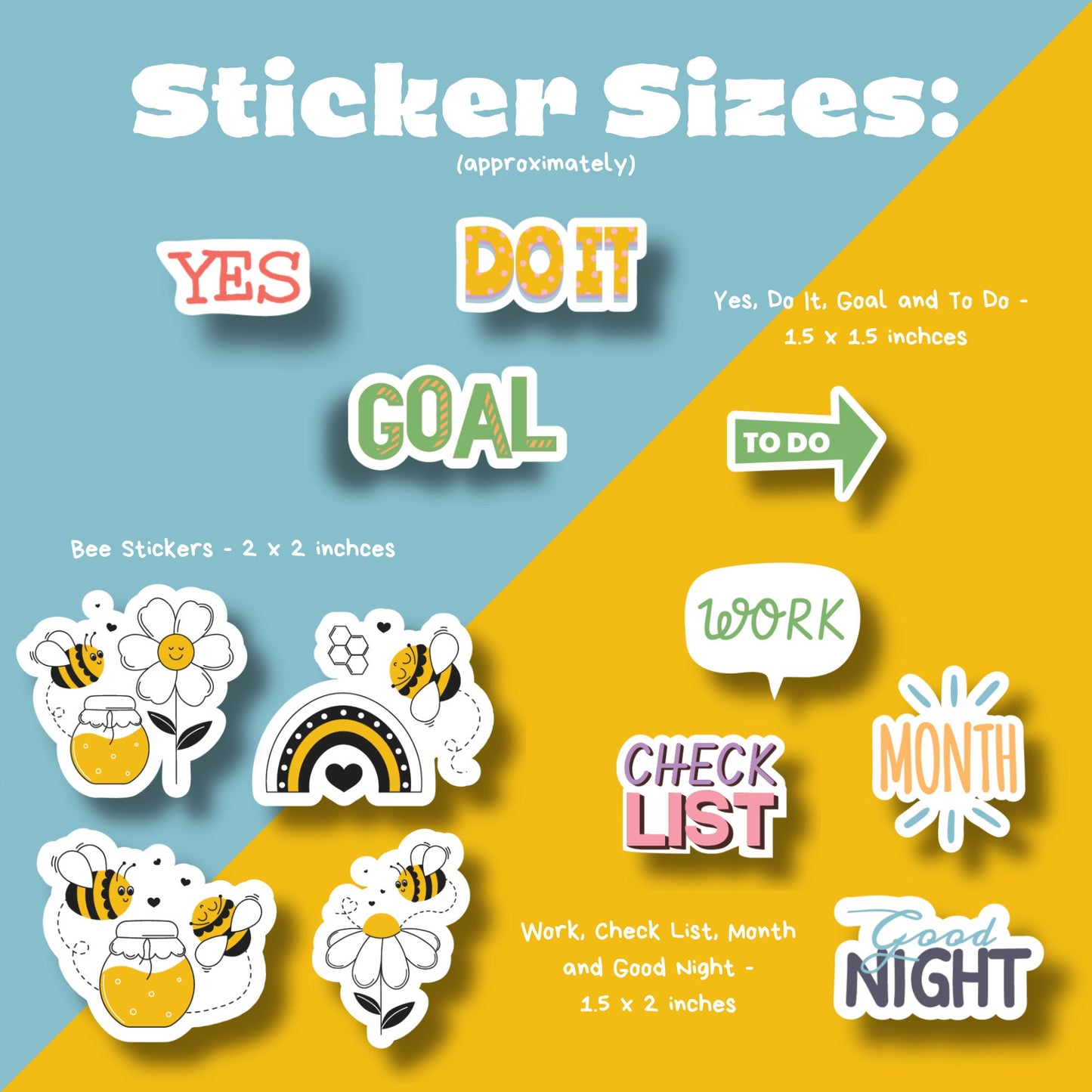 Bee Stickers Pack - 12 Stickers