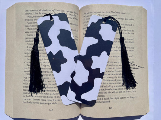 Cow Print Bookmark - Black