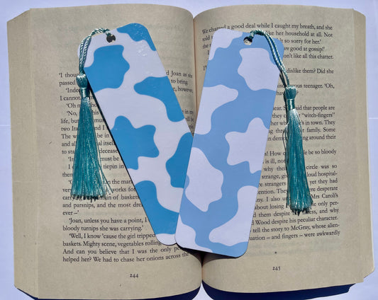 Cow Print Bookmark - Blue