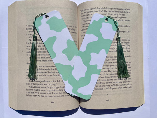 Cow Print Bookmark - Green