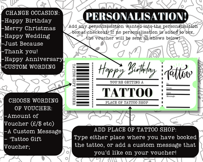 Personalised Tattoo Gift Card