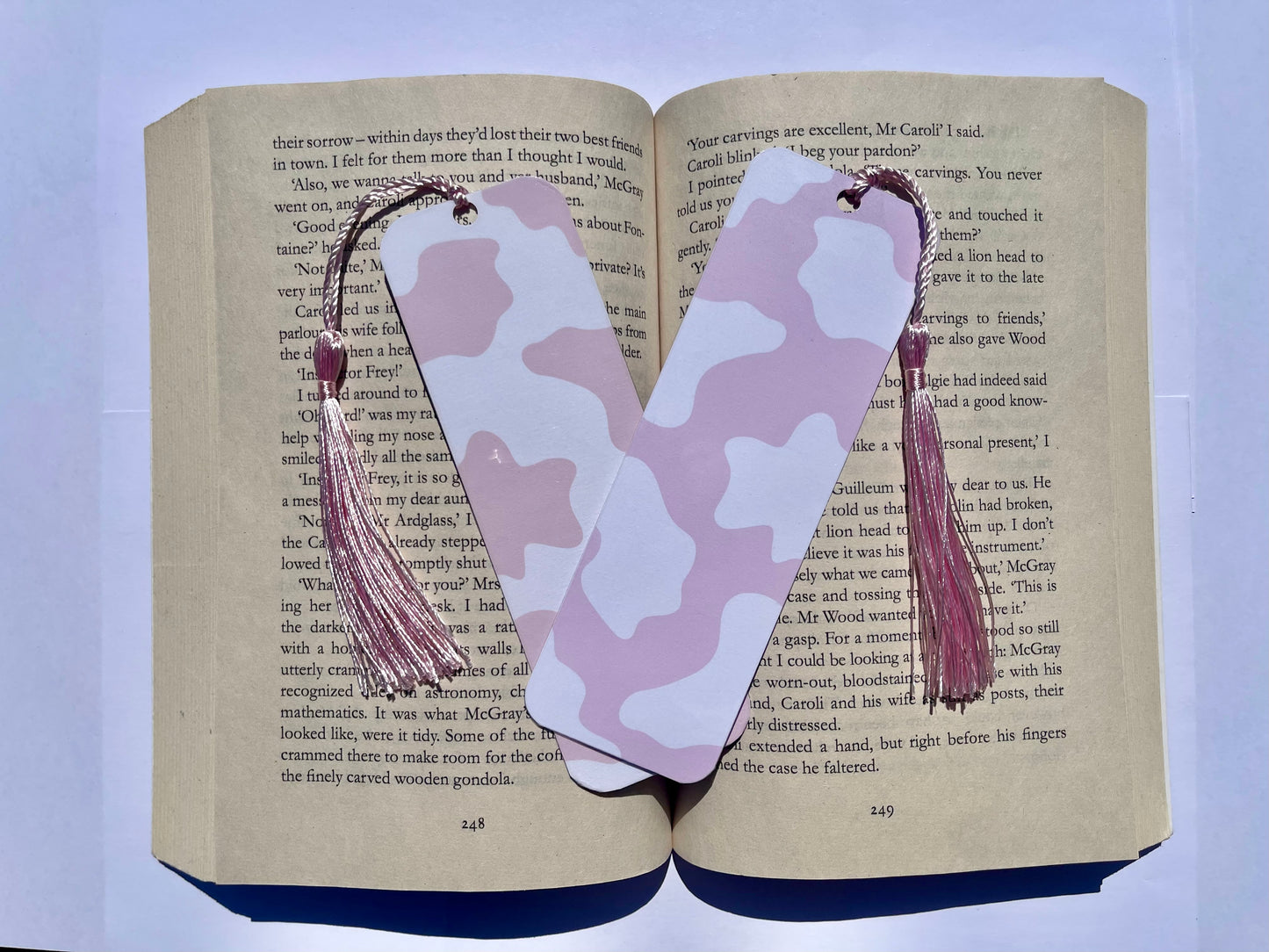 Cow Print Bookmark - Pink