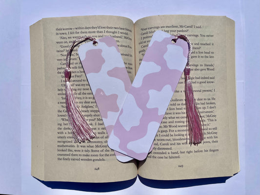 Cow Print Bookmark - Pink
