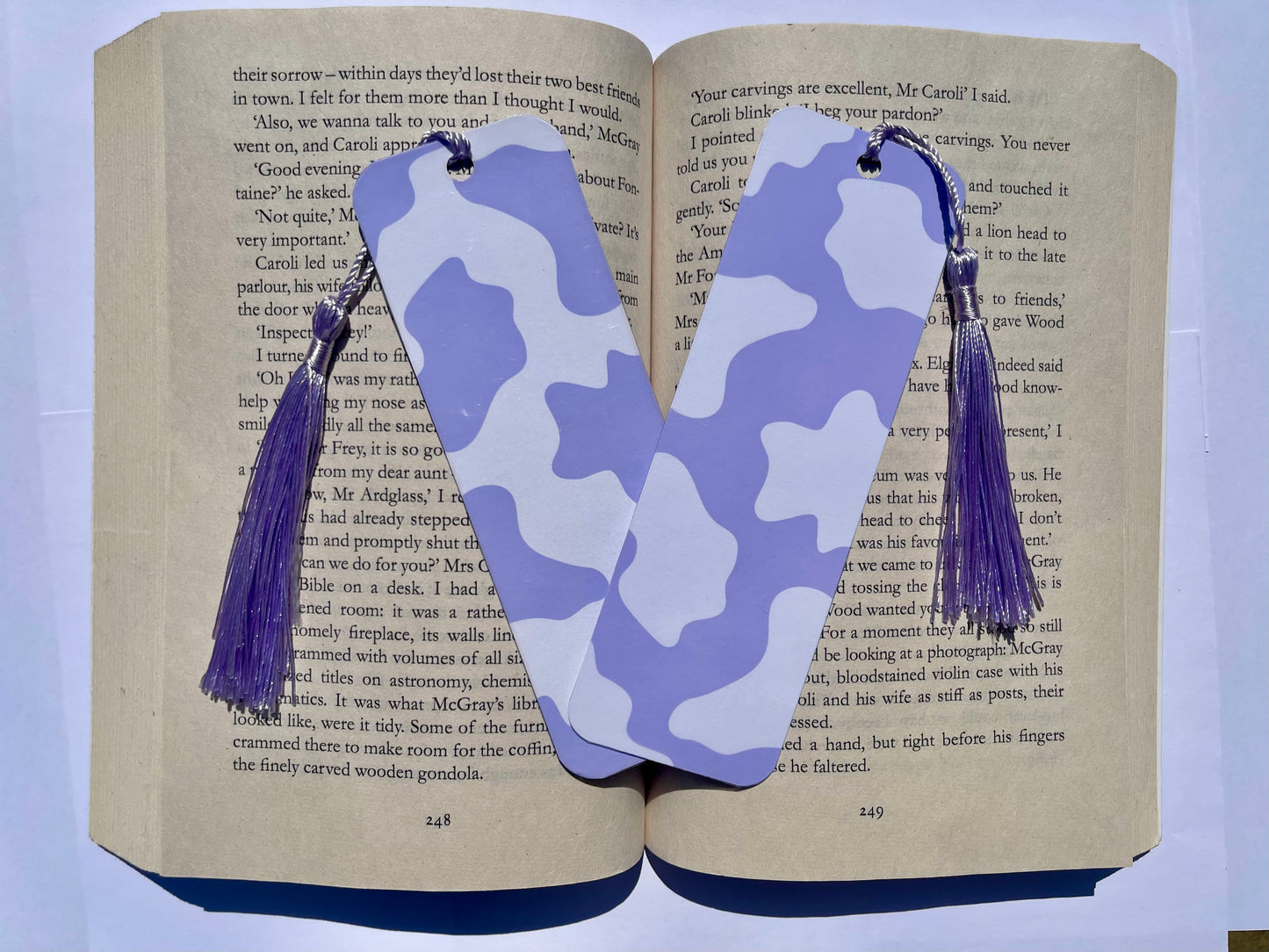 Cow Print Bookmark - Purple