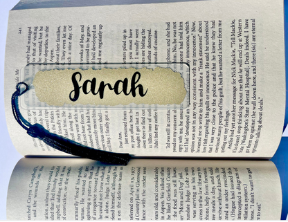 Name Acrylic Bookmark - Black & Gold