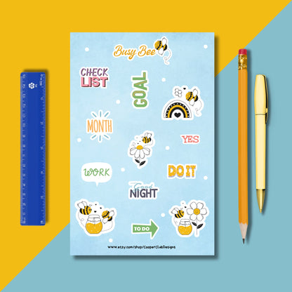 Busy Bees Sticker Sheet - A6