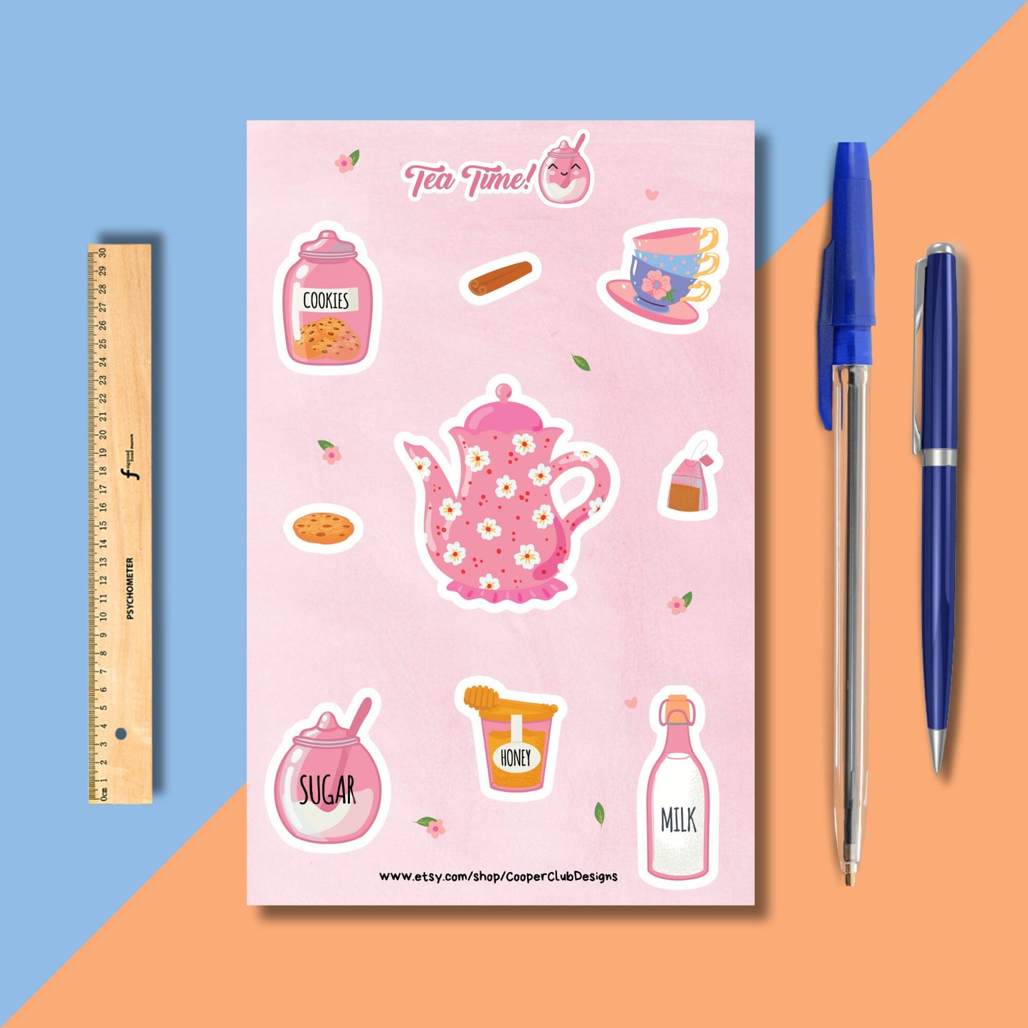 Tea Time Stickers Sheet - A6