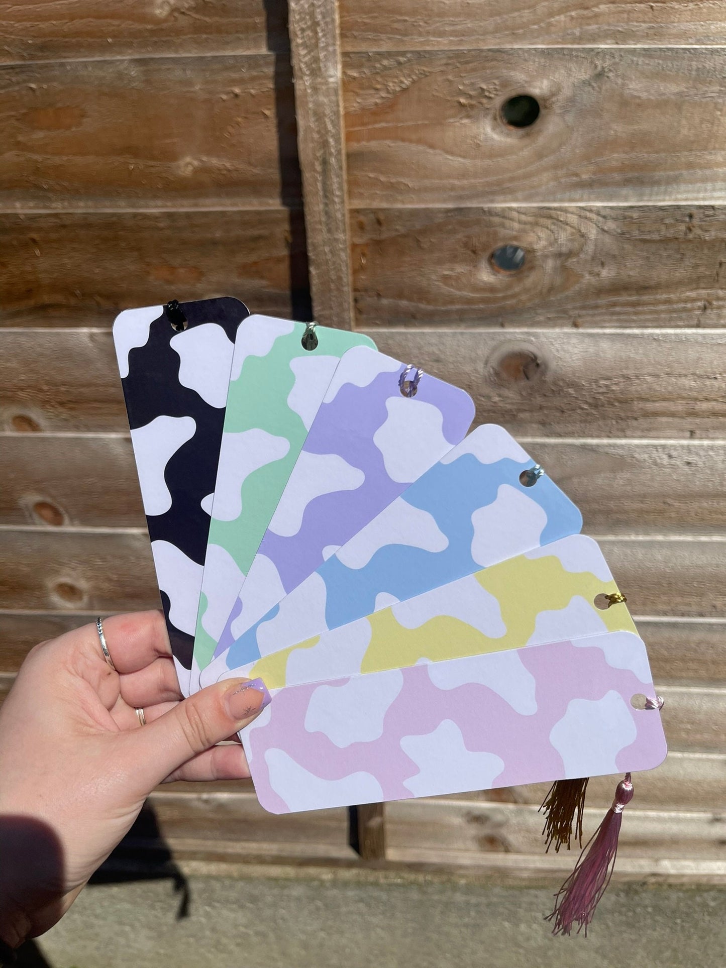 Pastel Cow Print Bookmark