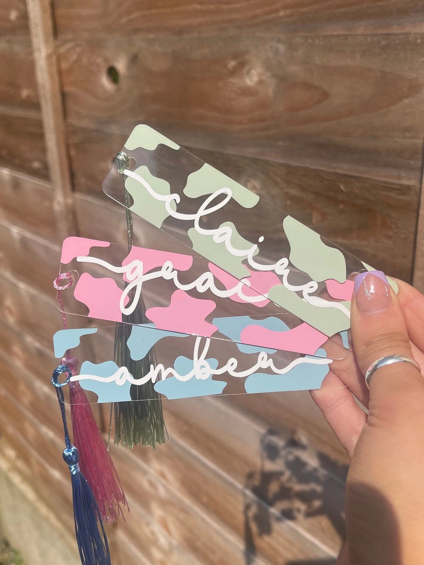 Cow Print Name Bookmark