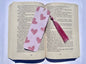 Love Bookmark - Valentine's Day Bookmarks - Handmade 300gsm Card, Cotton Tassel - Perfect for Book Lovers