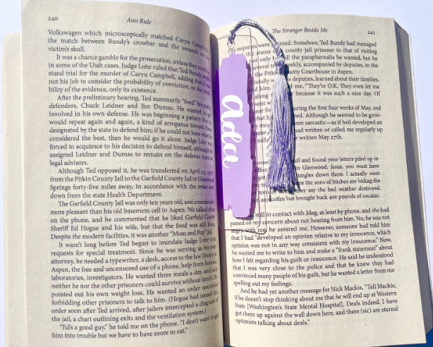 Name Acrylic Bookmark - Pastel